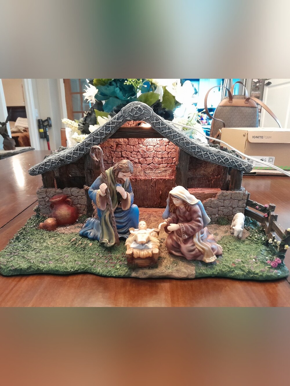 Thomas Kinkade Hawthorne Village Star of Hope Crèche Nativity Set COA